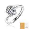 Elegant S925 silver moissanite ring with six-claw setting and GRA certification document - R9014 Moissanite Style / 1 Carat / 6.5mm (With GRA Certificate)