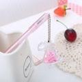 Pink transparent gel pen with a cute dinosaur pendant filled with heart sequins - Dinosaur Pink