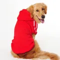 Red pet hoodie with white sport stripes for large dogs such as Golden Retrievers - Big Red Adidas Dog / Xs (chest Circumference 27cm Recommended For Pets Weighing 1-2 Catties)