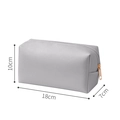 Silver PU leather makeup bag with heart zipper detail and 18x7x10cm size dimensions - Octagonal Pouch / Small (18x10x7cm) / Silver