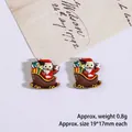 Miniature Santa Claus on sleigh resin charm for DIY Christmas jewelry crafts, 19x17mm - Sleigh Santa