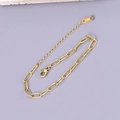 Minimalistische 18K vergulde paperclip kettingarmband met karabijnsluiting en verlenging - 18K Goud