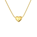 Golden heart pendant necklace featuring engraved letter J on a sleek snake chain - Letter J (Snake Chain)