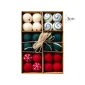 Set di 24 palline di Natale in feltro di lana bianco, rosso e verde con scatola - Stile B (Rosso Verde Bianco)