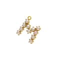 Letter M pearl pendant in gold plating with a unique pink pearl accent for necklaces - Pearl Letter M - Pink