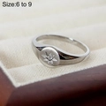 Silver-toned 18K gold-plated star ring with diamond accents in size 6 to 9 - US 8 / Steel Inlaid with Stones