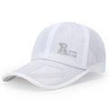 Weiße atmungsaktive Mesh-Baseballkappe mit silberner Stickerei für Freizeit und Sport - Verstellbar / Weiß