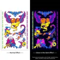 Luminous temporary tattoo stickers with gothic wings and eagle icons in UV glow - Fluorescent DWYG-020