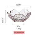 Pink sakura glass bowl with gold rim and hammered texture for dipping sauce - Pink Gold Edge