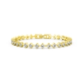 Luxurious gold-plated S925 silver tennis bracelet with brilliant white cubic zirconia - 3mm / 14K Gold Plated / 19cm