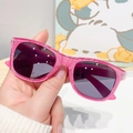 Lunettes de soleil enfant à paillettes roses monture carrée et verres foncés - Rose Pailleté Verres Gris