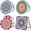 DIY diamond painting makeup mirrors in mandala styles, heart and square shapes - Vibrant Mandala - Single