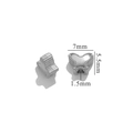 Silberner Schmetterling-Anhänger aus Edelstahl für DIY-Schmuck, 7mm x 5,5mm groß - Schmetterling / Stahlfarben