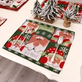 Christmas jacquard placemat with Santa Claus design and Feliz Navidad holiday lettering - Santa Claus Style (J-CZ01)