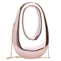 Pink metallic shell-shaped clutch bag with elegant golden chain strap accessory - Champagne