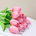 Realistic plum pink PU mini tulips bouquet for modern home decor and photography - Plum Pink