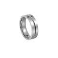 Minimalist 6mm wide stainless steel ring featuring a central groove and polished silver finish - US 8 / Silver