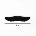 Realistic black fake mustache for parties with 8cm width measurement guide - Straight Black Mustache