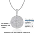 Luxurious S925 silver moissanite pendant featuring an 18K gold plated octagonal star design - Star Disc Moissanite