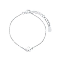 Elegant 925 sterling silver star bracelet with lobster clasp and adjustable chain - White Gold