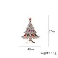 Golden alloy Christmas tree brooch with multicolored crystals and size markings - Full White Rhinestone Embellished Style (Christmas Tree 23)