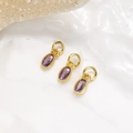 Trois pendentifs ovales en améthyste violette plaqués or pour la création de bijoux - Violet