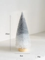 Mini 20cm Silberner Weihnachtsbaum mit Schneeeffekt und Naturbelassenem Holzfuß - Mittel / Silber