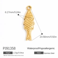 Gold goldfish pendant in stainless steel with dimensions and weight measurements - Gold Goldfish Shape Pendant (PJ91358)