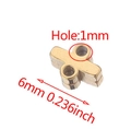 6mm gold-plated stainless steel cross spacer bead with 1mm hole for DIY jewelry making - 1 Hole (Cross Shape) / Gold