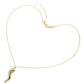 Dettaglio macro della collana con pendente a peperoncino in oro con chiusura a moschettone - VL351 Oro Lucido