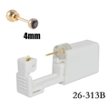 Disposable ear piercing kit with 4mm black zircon stud and golden base connector - 4mm Black Zirconia / Gold