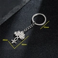 Silver tree of life keychain with dimensions 20x30mm on dark textured background - 088-Tree of Life