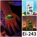 Tatuaggi luminosi per bambini con moto da corsa ed effetto fluorescente nell'oscurità - 120×75mm / Ei-243 (Motociclista da Corsa)
