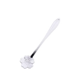 Silver stainless steel coffee spoon featuring a delicate cherry blossom petal head - Silver / Cherry Blossom