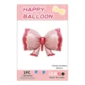 Ballon nœud rose à pois pour fête d'anniversaire de fille, taille 84x54cm - Nœud papillon rose