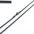 2mm black plated 304 stainless steel square snake chain necklace 600mm long - Black 600x2mm(KN203617-Z)