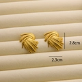 Elegant 18K gold-plated textured fan-shaped stud earrings measuring 2.8cm by 2.3cm - R199 3D Swirl / Gold