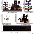 Dimensions détaillées pour décor de table Halloween en bois avec château et fantôme - Ornement de Château d'Halloween Style C