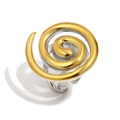 Tweekleurige spiraalvormige roestvrijstalen ring met 18K goud en zilver coating - US 6 / Spiraal Tweekleurig Open