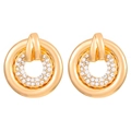 Exquisite gold-plated double-layer geometric earrings with micro-inlaid zircon detail - Gold Double Hoop Rhinestone (N-831)
