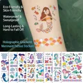 Tatouages temporaires sirène laser pour enfants avec écailles colorées et créatures marines - Lot Sirène Laser (Aléatoire)