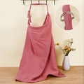 Adjustable neck strap nursing cover in dusty rose cotton with metal D-ring buckle - Deep Dusty Pink with Metal Buckle