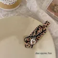 Haarklammer mit Leopardenmuster, Schleife und Herzanhänger für nahtloses Styling - Leopard Nahtlose Klammer mit Schleife / Ca. 7cm