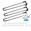Set mit 3 schwarzen U-förmigen Klappfüßen aus Metall 420mm Höhe mit Schrauben für Tische - 42cm Klappbeine (3 Stück)