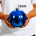 Blauer 12cm großer Weihnachtsdeko-Ball mit reflektierender galvanisierter Oberfläche - 1 Stück (12cm) / Glänzendes Blau