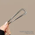 Épingle à cheveux en métal en U gris fusil, fourche minimaliste de 11cm pour chignon - Style Lisse en U (#215) / 11CM (18,7g) / Noir