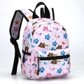 Pink and white lightweight cartoon owl pattern backpack for children's school use - Pink Owl