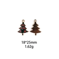Christmas tree alloy pendant with green and red enamel detail for DIY jewelry making - Dotted Christmas Tree-18*25mm