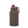 650ml dark brown vacuum insulated sports bottle with matte finish and portable handle - Dark Coffee - Sport