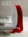 Red velvet Christmas ribbon roll 2.5cm wide and 10 yards for gift box packaging - Red Velvet / Width 2.5cm / Length 10 Yards